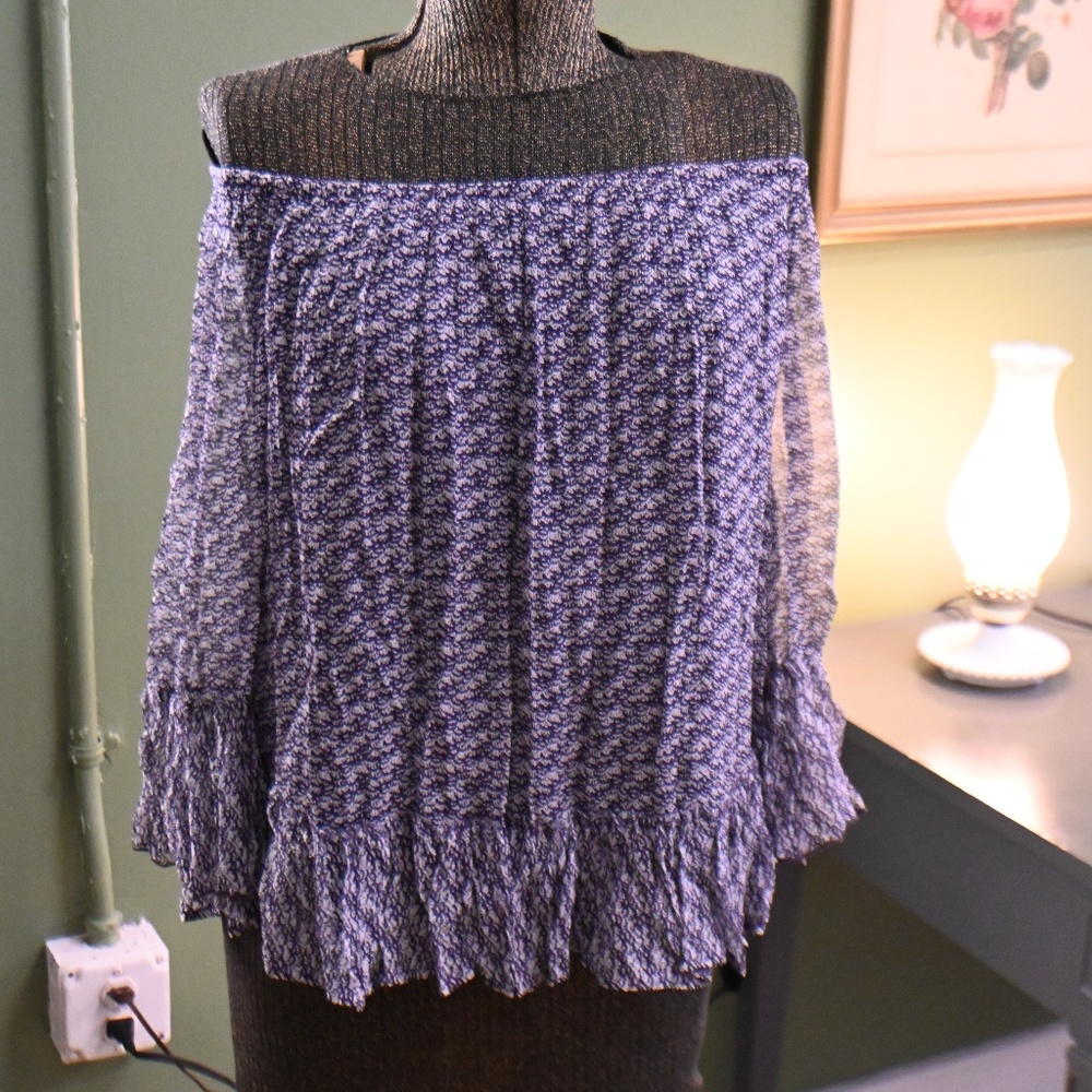 Lucky Brand Off the Shoulder Blouse with Ruffle Hem